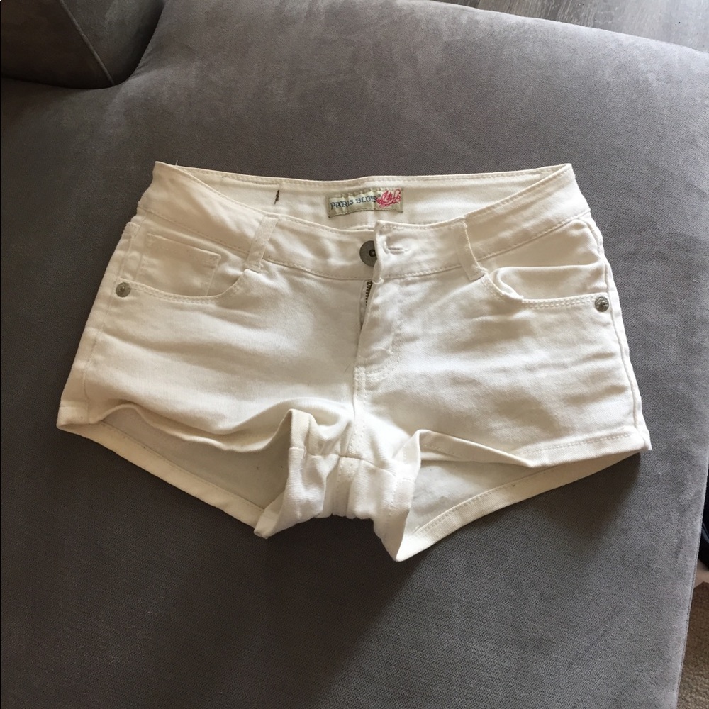 White jean shorts